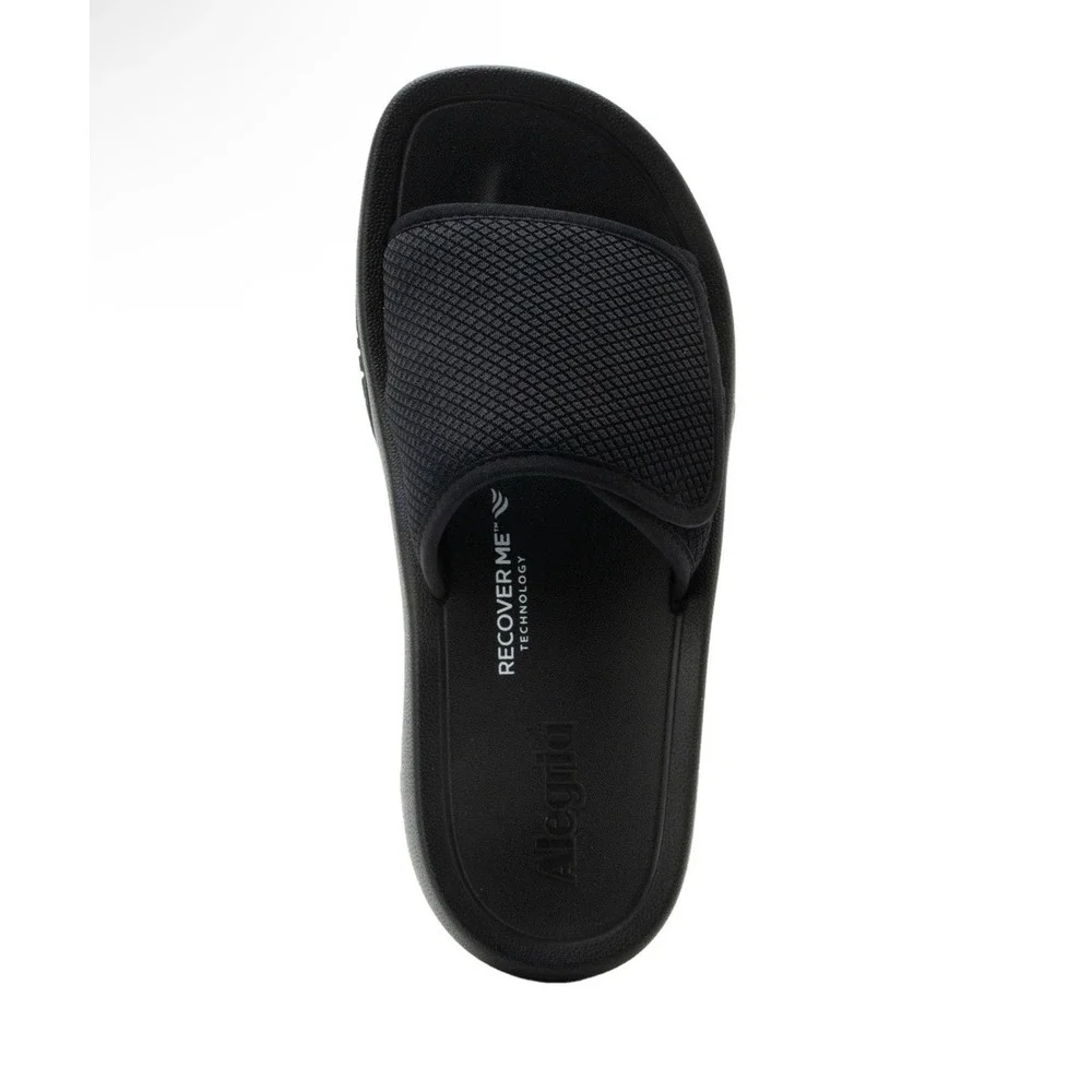 Alegria OVA8TION Raven Black RecoverMe Slide Sandals Women 6-6.5‎ OVA-6502 NEW